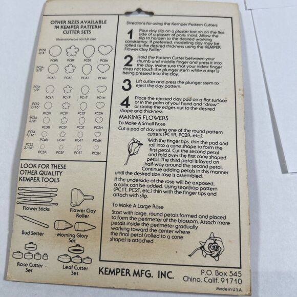 Vintage New Old Stock Kemper Tools Clay Pattern Cutters Set PCS3 3/8" - Sealed‎ - Picture 7 of 10